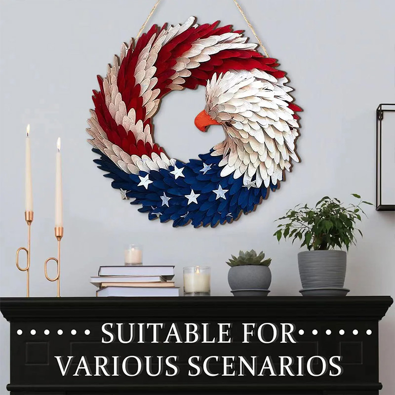 Wngift Independence Day Decoration Brave Wings Wreath